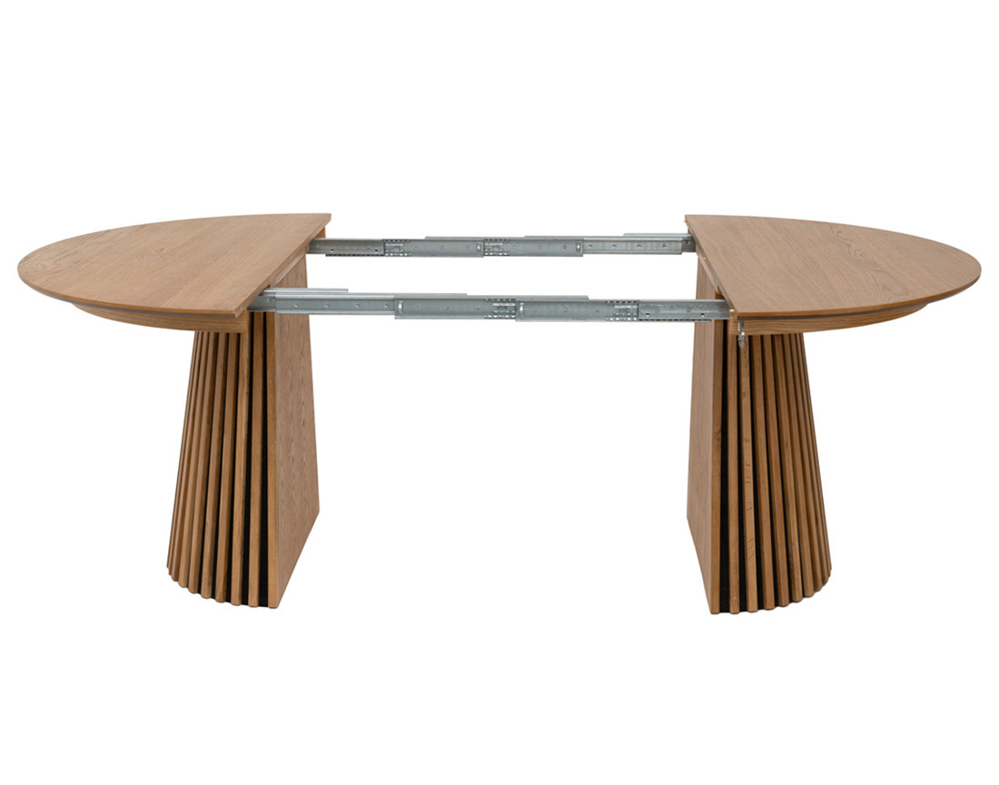Table à manger ronde extensible bois 4 à 8 personnes Freya