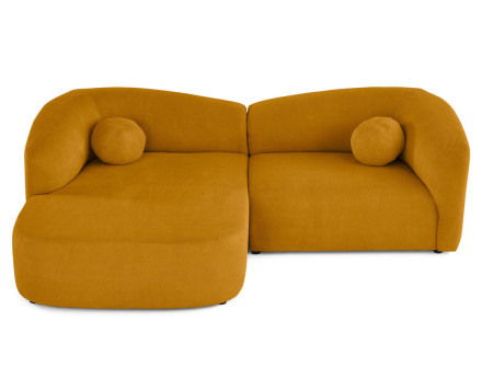 Canapé d'angle gauche 4 places en velours texturé Charles