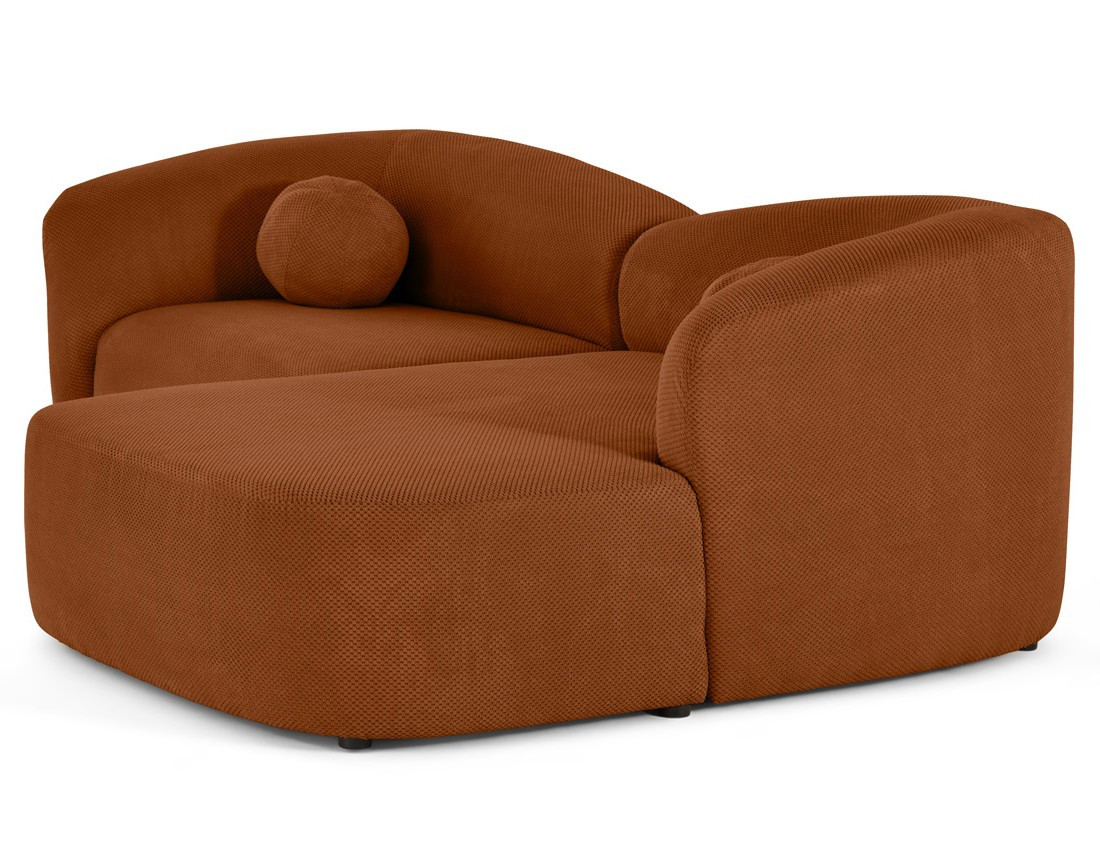 Canapé d'angle droit 4 places en velours texturé Charles