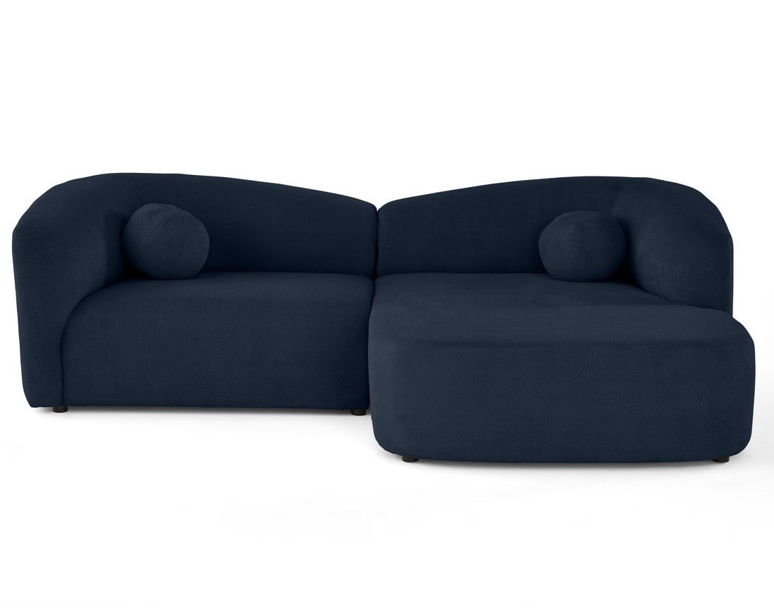 Canapé d'angle droit 4 places en velours texturé Charles