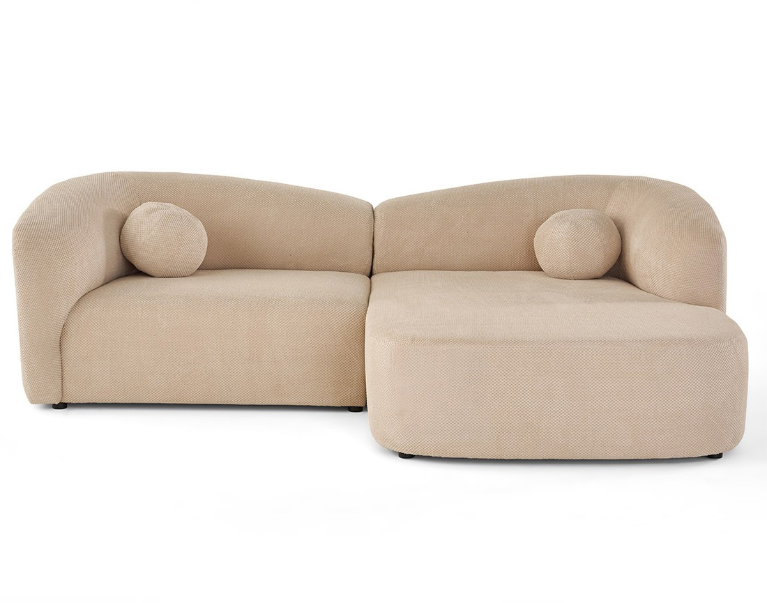 Canapé d'angle droit 4 places en velours texturé Charles Canapé d'angle droit 4 places en velours texturé Charles