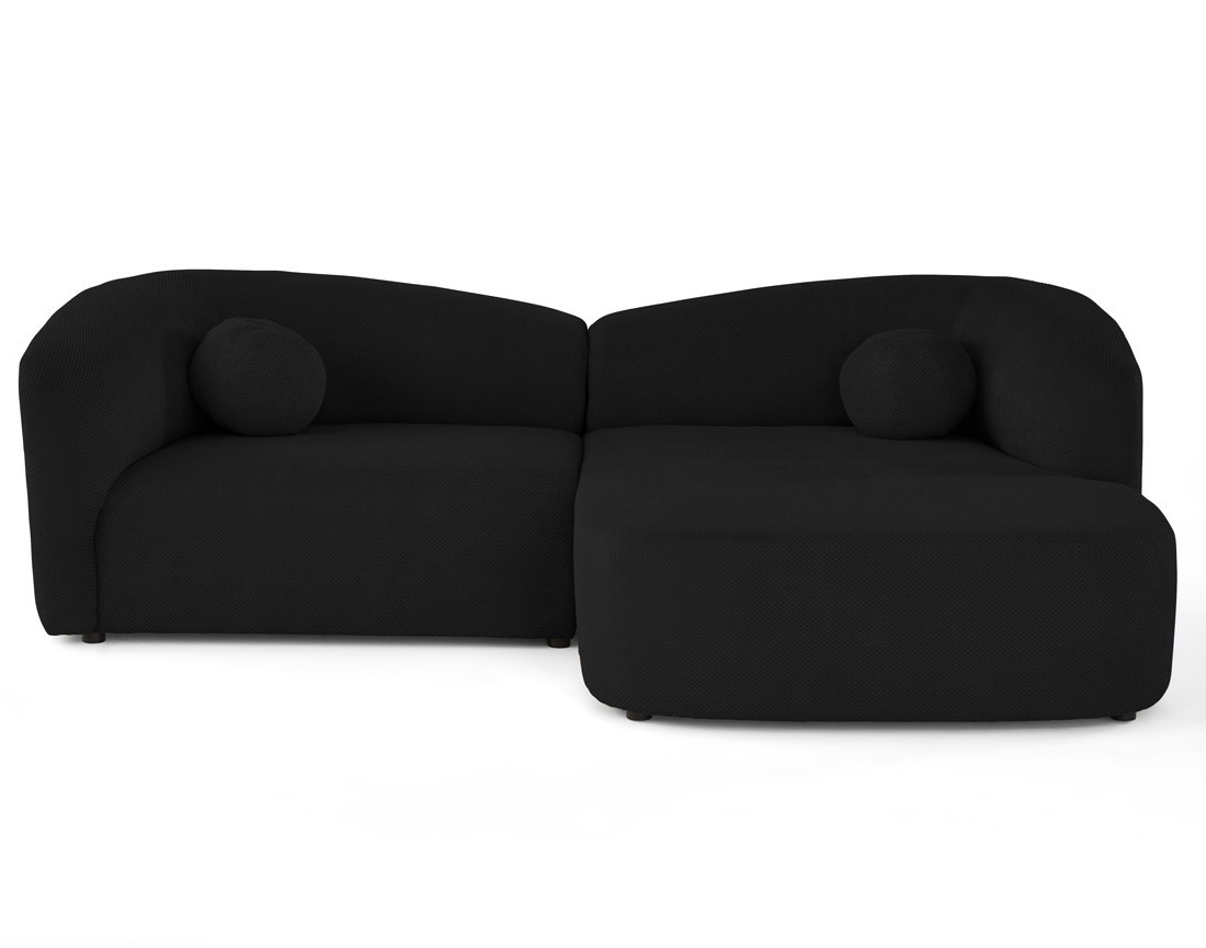 Canapé d'angle droit 4 places en velours texturé Charles Canapé d'angle droit 4 places en velours texturé Charles