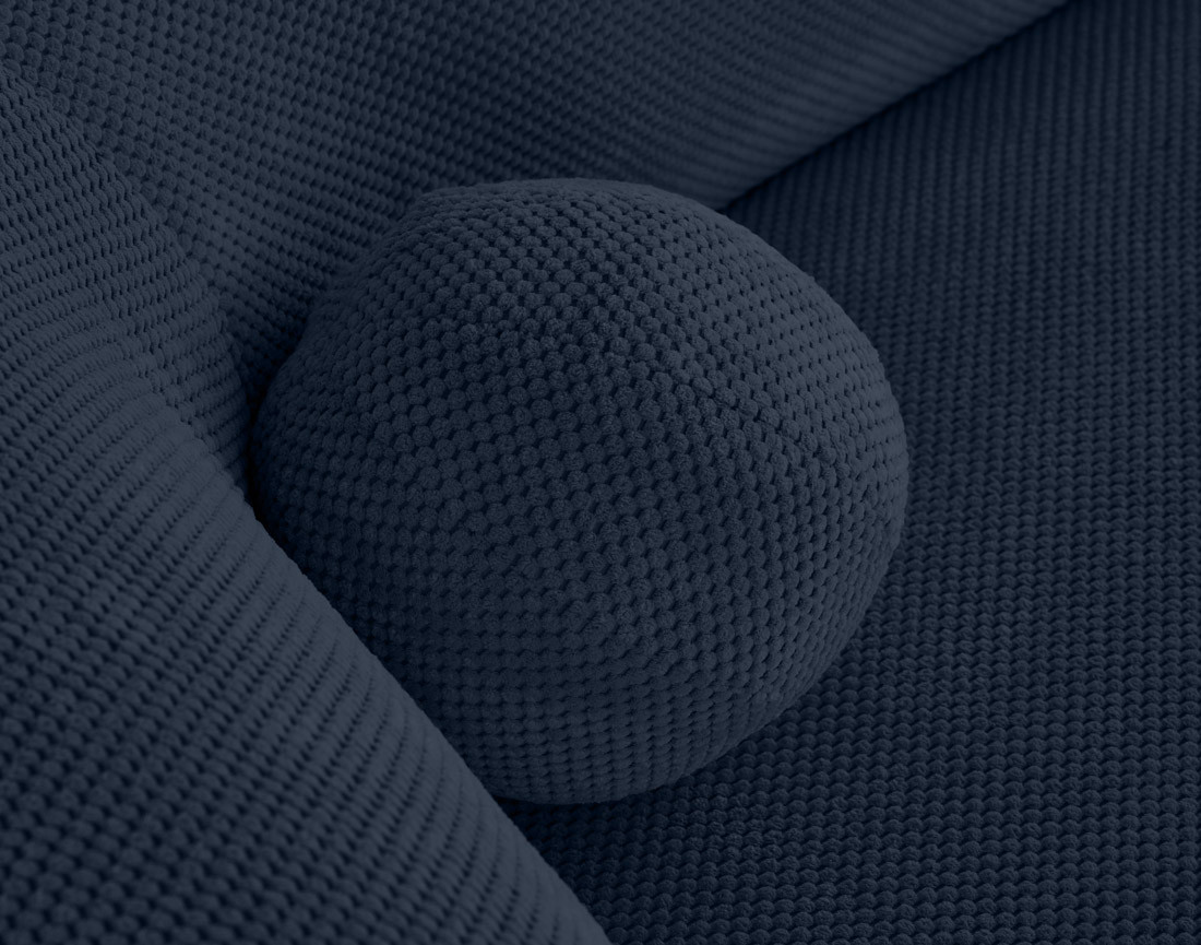 Canapé d'angle droit 4 places en velours texturé Charles