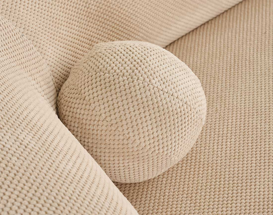 Canapé d'angle droit 4 places en velours texturé Charles Canapé d'angle droit 4 places en velours texturé Charles