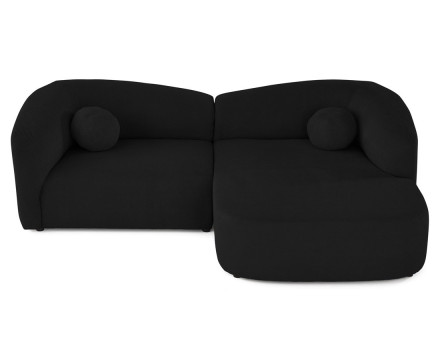 Canapé d'angle droit 4 places en velours texturé Charles