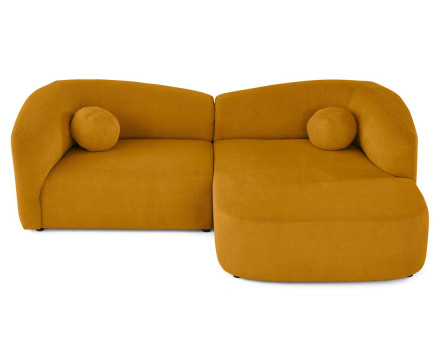 Canapé d'angle droit 4 places en velours texturé Charles