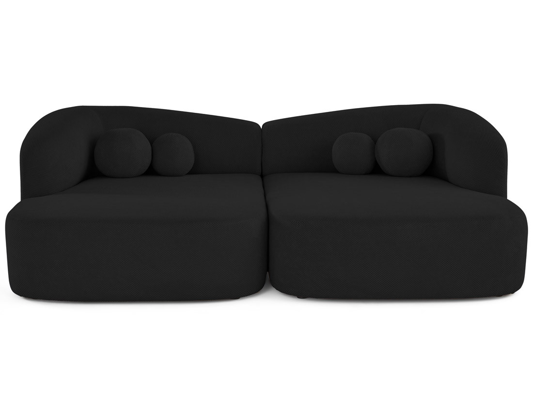 Canapé droit 4 places avec double méridienne en velours texturé Charles Canapé droit 4 places avec double méridienne en velours texturé Charles