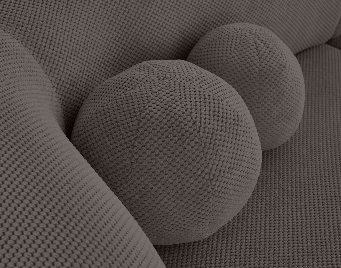 Canapé droit 4 places avec double méridienne en velours texturé Charles Canapé droit 4 places avec double méridienne en velours texturé Charles