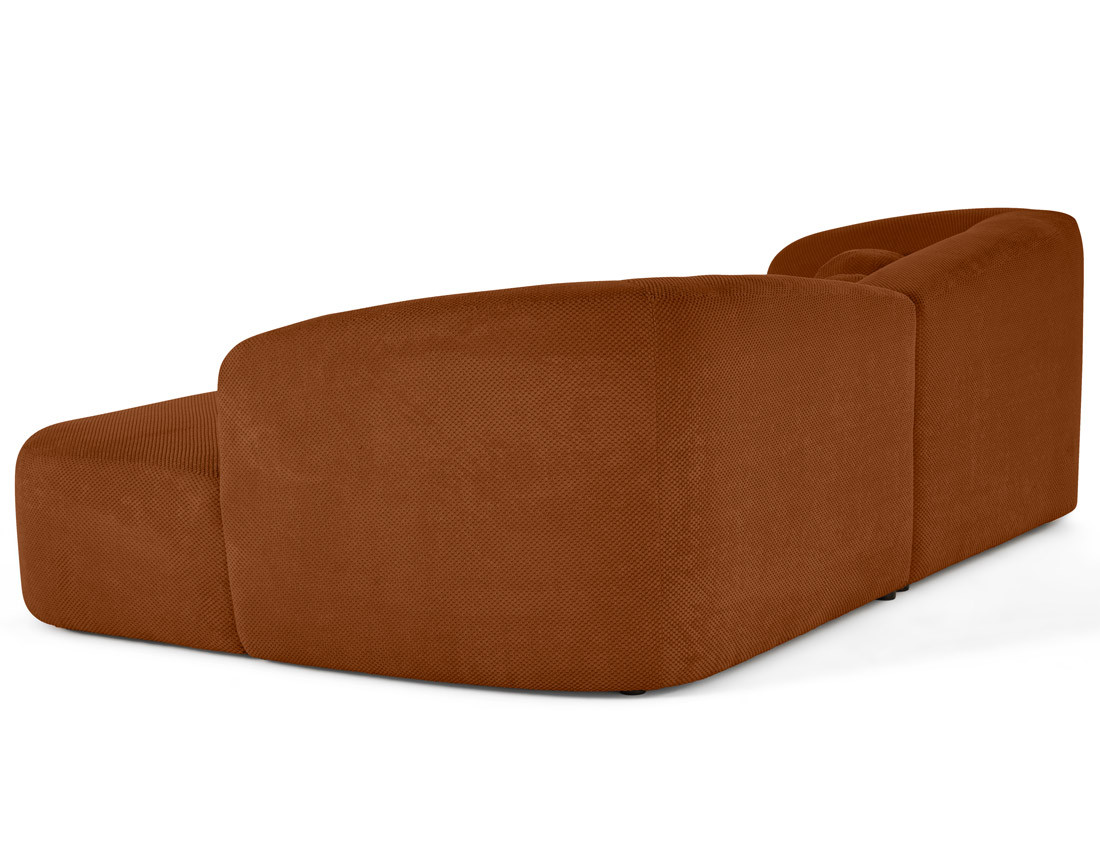 Canapé droit 4 places avec double méridienne en velours texturé Charles