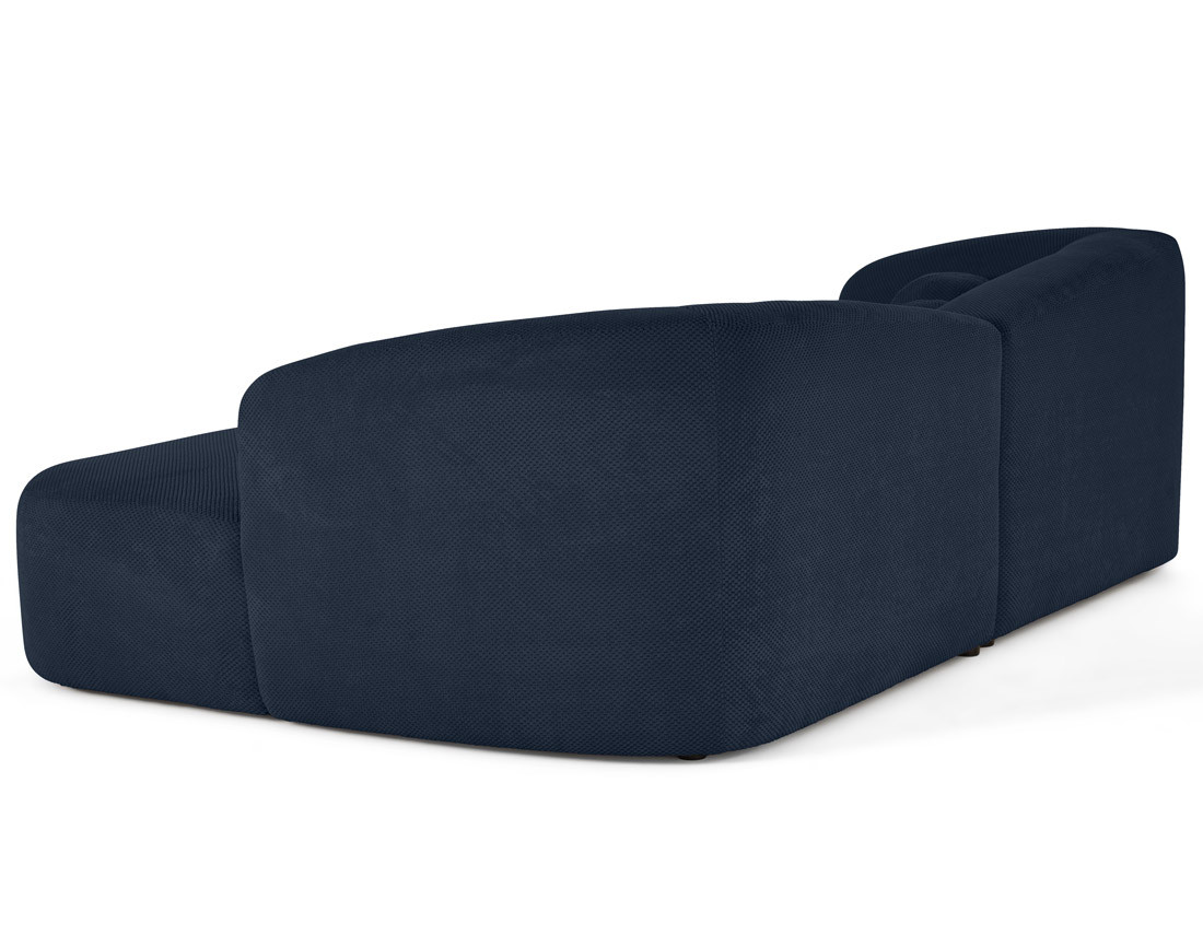 Canapé droit 4 places avec double méridienne en velours texturé Charles