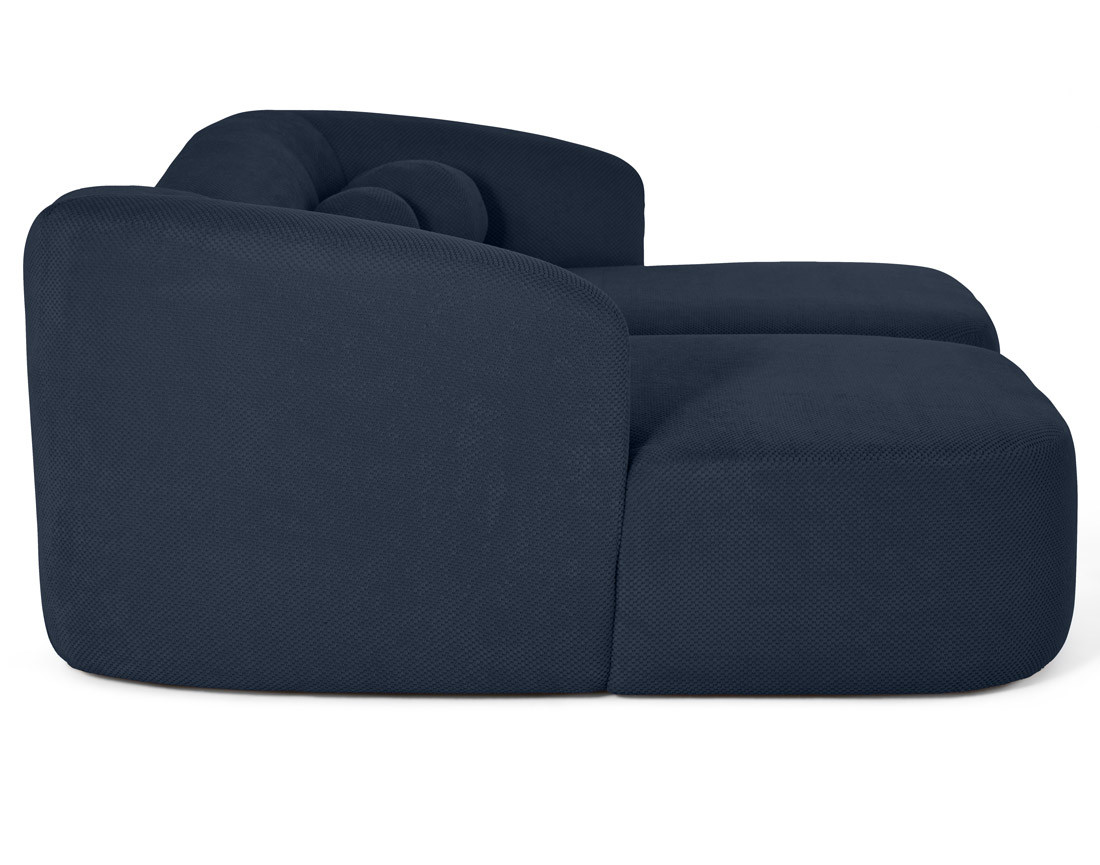 Canapé droit 4 places avec double méridienne en velours texturé Charles