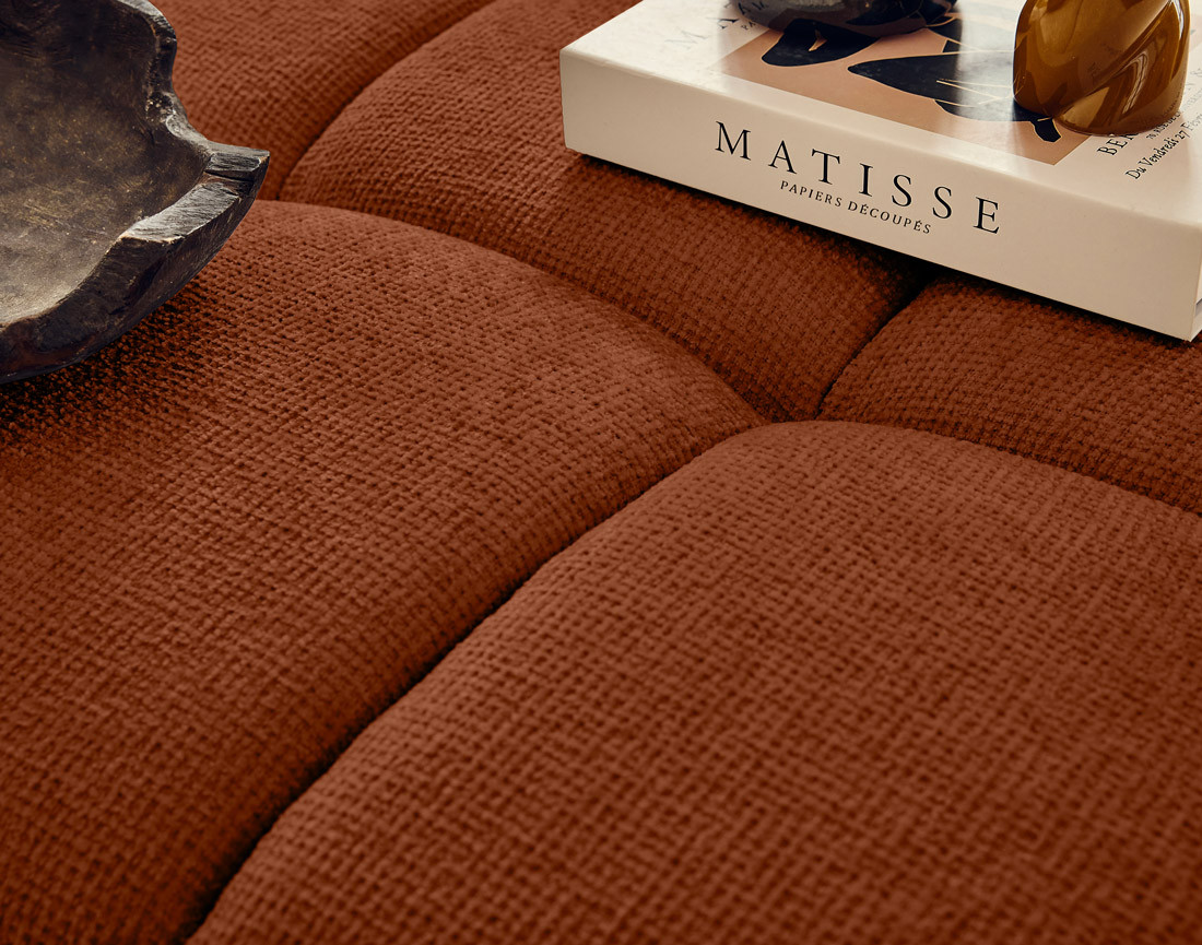 Pouf en tissu texturé Suzano