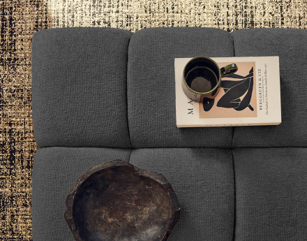 Pouf en tissu texturé Suzano