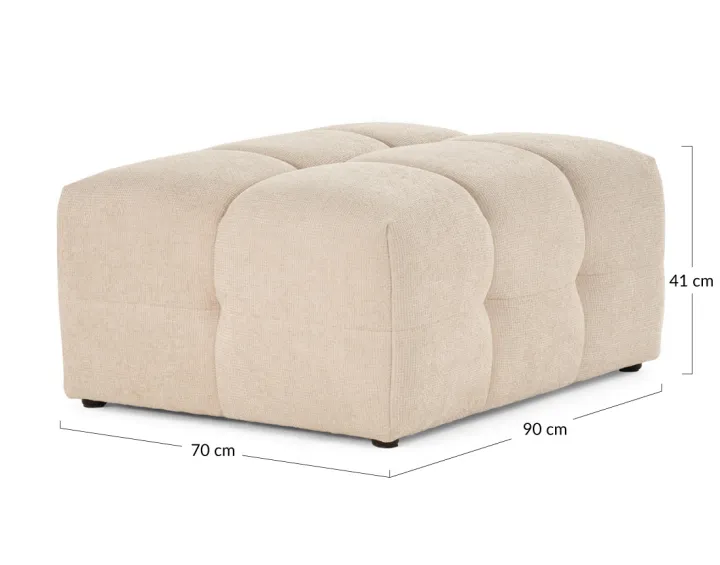 Pouf en tissu texturé Suzano