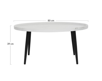 Table basse effet marbre 80 cm Helsinki