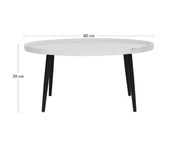Table basse effet marbre 80 cm Helsinki