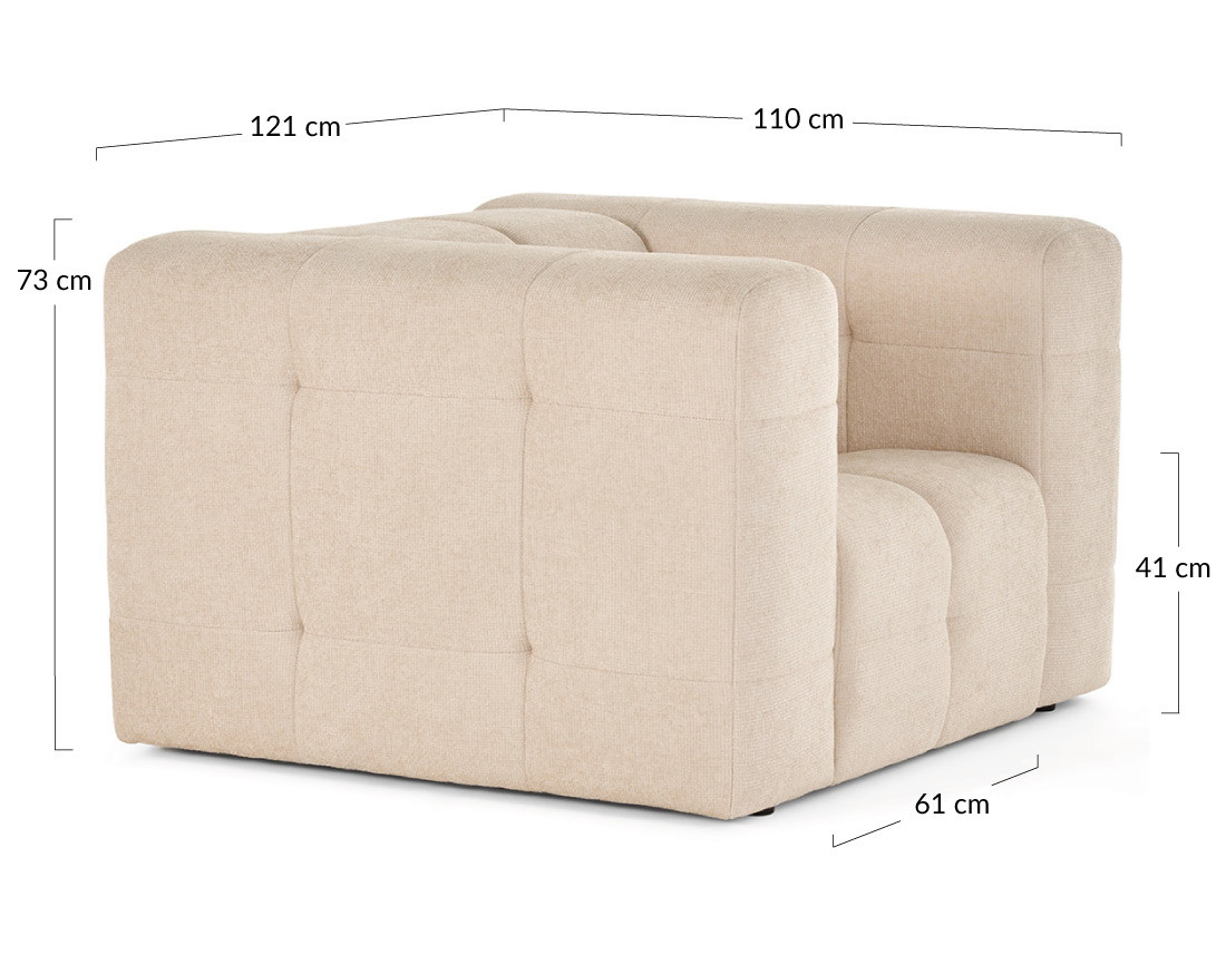 Fauteuil en tissu texturé Suzano