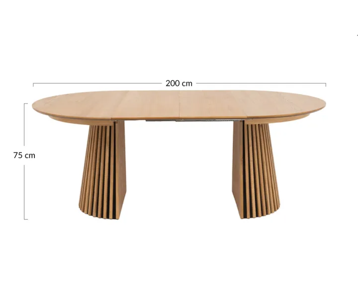 Table à manger ronde extensible bois 4 à 8 personnes Freya