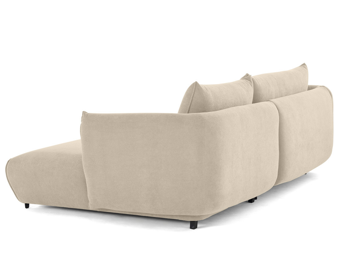 Canapé d'angle droit 4 places convertible avec coffre en tissu Gianni Canapé d'angle droit 4 places convertible avec coffre en tissu Gianni