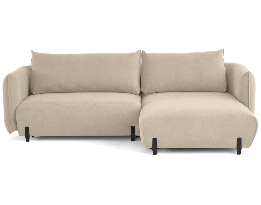 Canapé d'angle droit 4 places convertible avec coffre en tissu Gianni Canapé d'angle droit 4 places convertible avec coffre en tissu Gianni