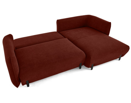 Canapé d'angle droit 4 places convertible avec coffre en tissu Gianni