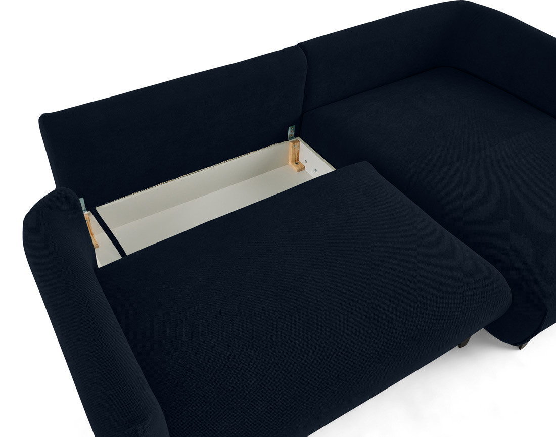 Canapé d'angle droit 4 places convertible avec coffre en tissu Gianni