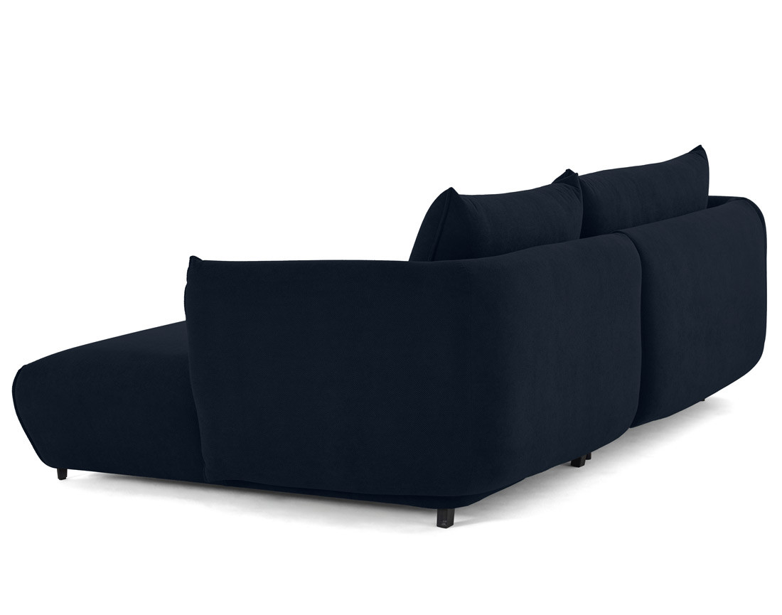 Canapé d'angle droit 4 places convertible avec coffre en tissu Gianni