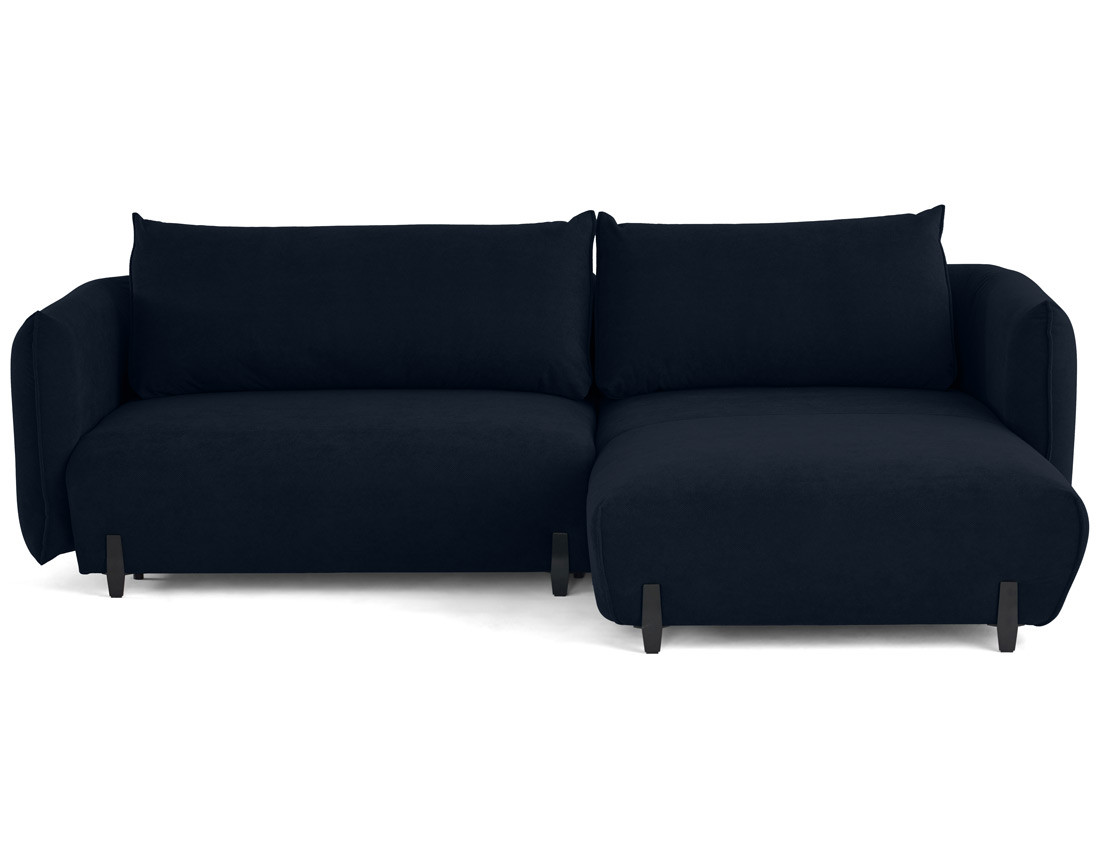 Canapé d'angle droit 4 places convertible avec coffre en tissu Gianni