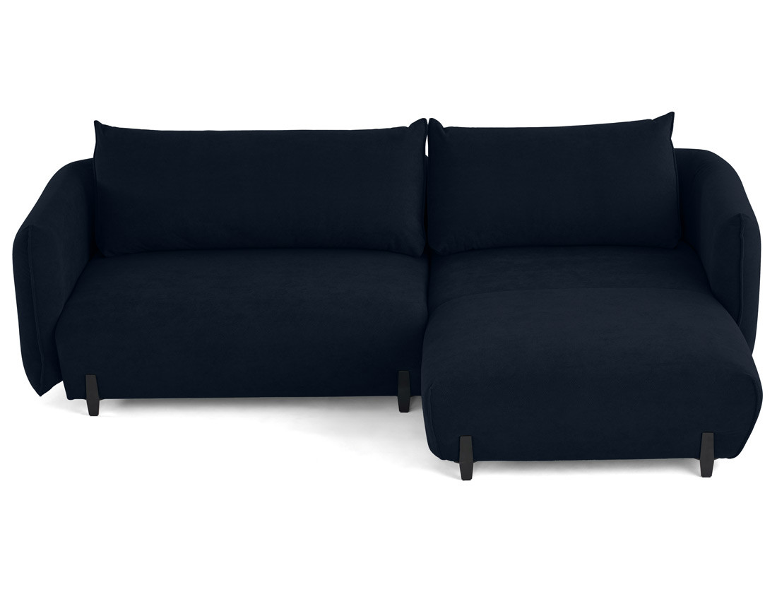 Canapé d'angle droit 4 places convertible avec coffre en tissu Gianni