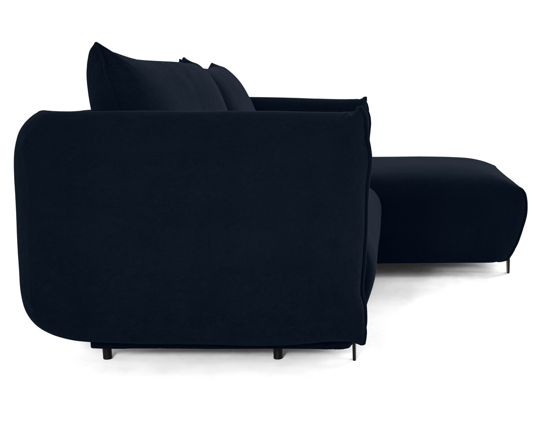 Canapé d'angle droit 4 places convertible avec coffre en tissu Gianni