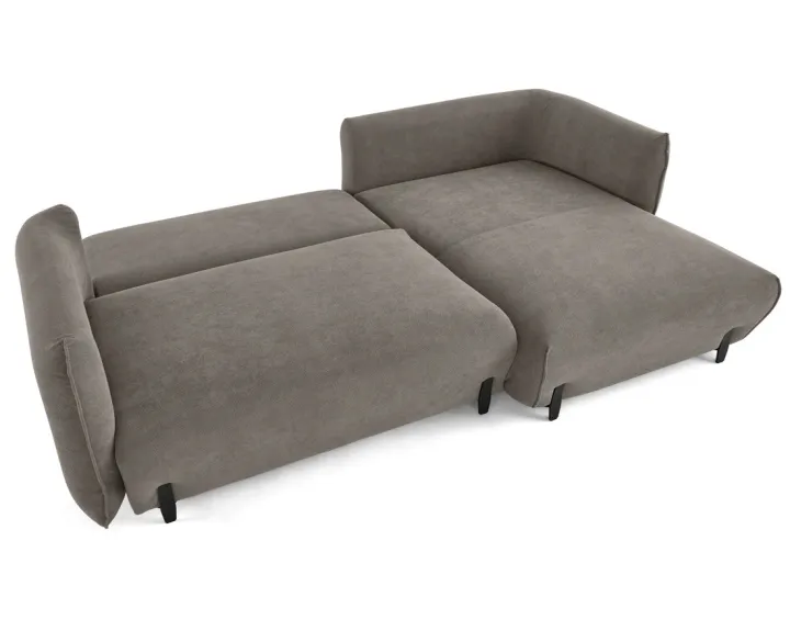 Canapé d'angle droit 4 places convertible avec coffre en tissu Gianni