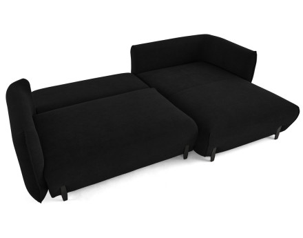 Canapé d'angle droit 4 places convertible avec coffre en tissu Gianni