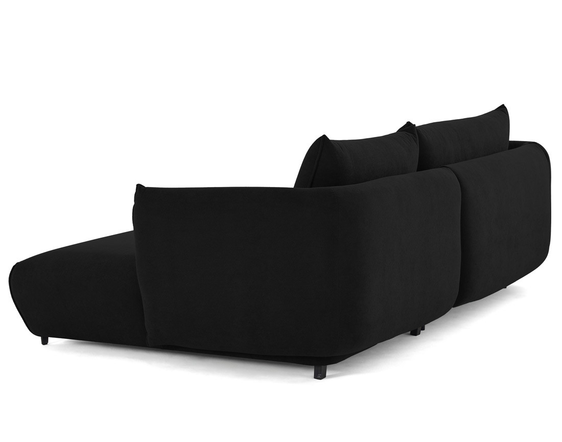 Canapé d'angle droit 4 places convertible avec coffre en tissu Gianni Canapé d'angle droit 4 places convertible avec coffre en tissu Gianni