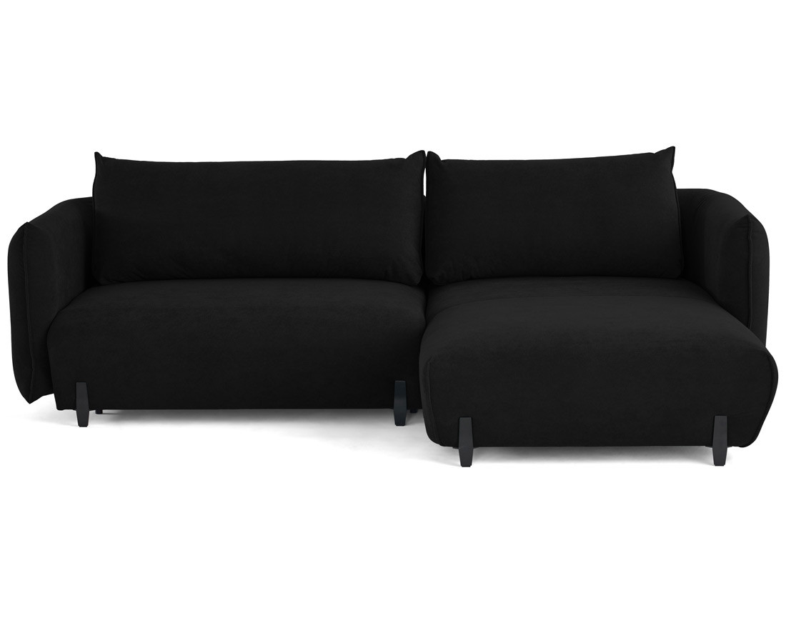 Canapé d'angle droit 4 places convertible avec coffre en tissu Gianni Canapé d'angle droit 4 places convertible avec coffre en tissu Gianni