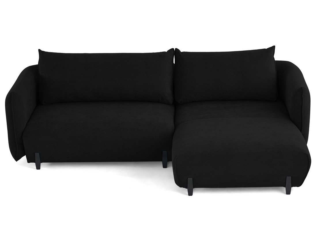 Canapé d'angle droit 4 places convertible avec coffre en tissu Gianni Canapé d'angle droit 4 places convertible avec coffre en tissu Gianni