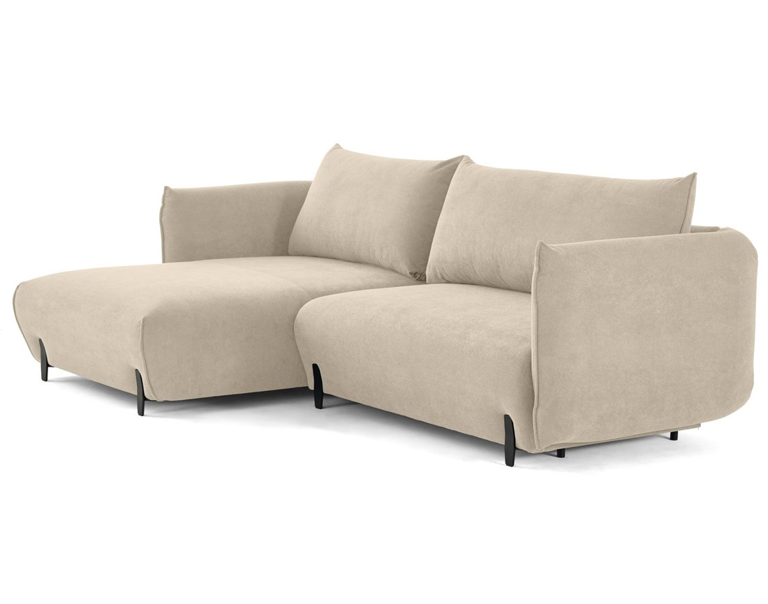 Canapé d'angle gauche 4 places convertible avec coffre en tissu Gianni Canapé d'angle gauche 4 places convertible avec coffre en tissu Gianni