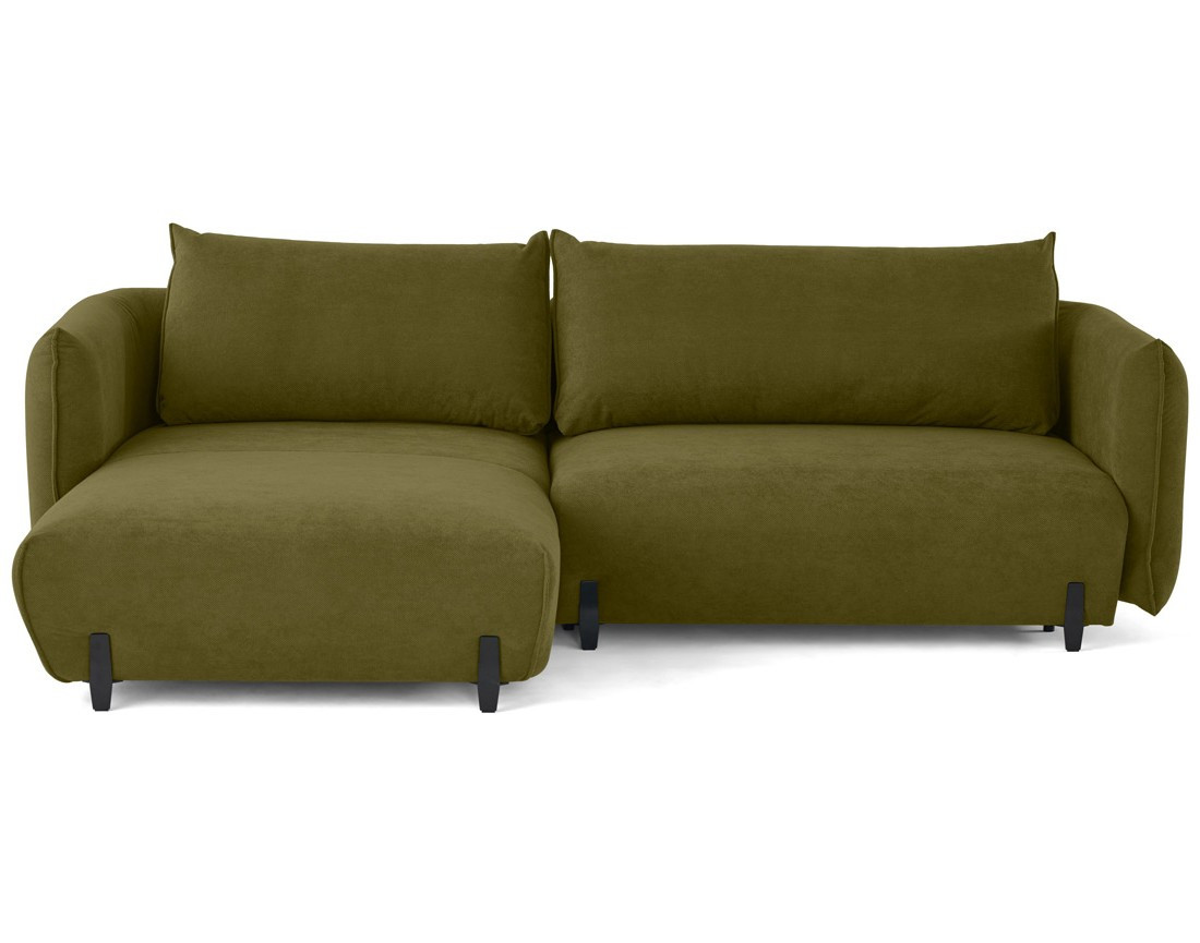 Canapé d'angle gauche 4 places convertible avec coffre en tissu Gianni