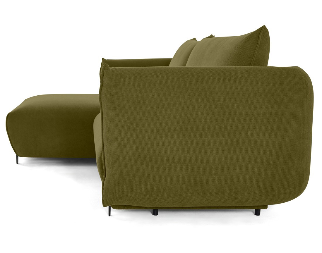 Canapé d'angle gauche 4 places convertible avec coffre en tissu Gianni