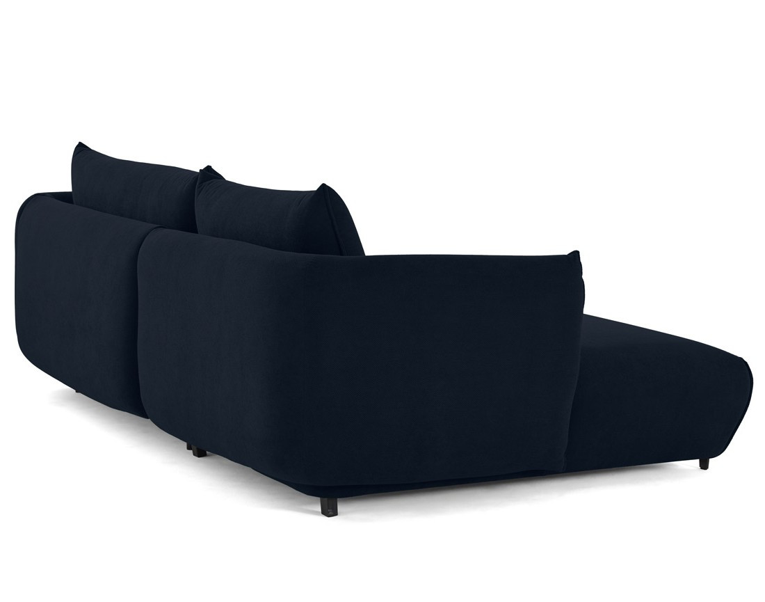 Canapé d'angle gauche 4 places convertible avec coffre en tissu Gianni