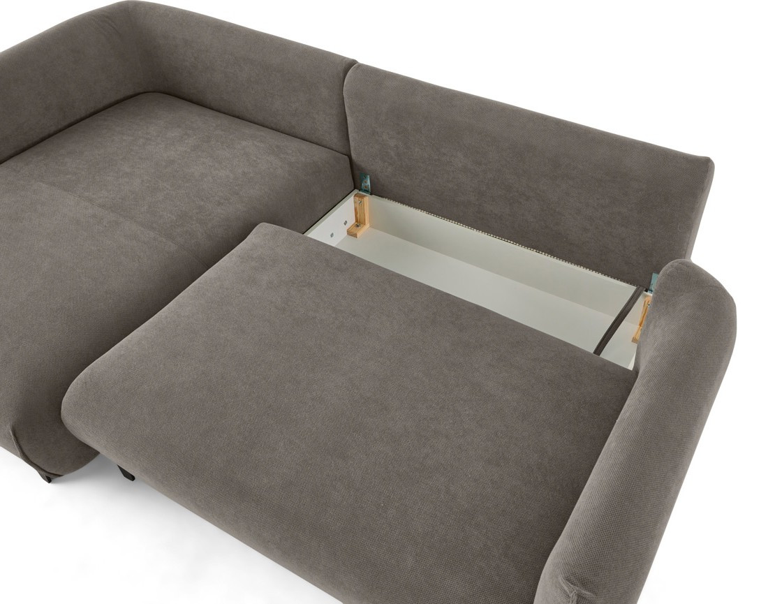 Canapé d'angle gauche 4 places convertible avec coffre en tissu Gianni Canapé d'angle gauche 4 places convertible avec coffre en tissu Gianni