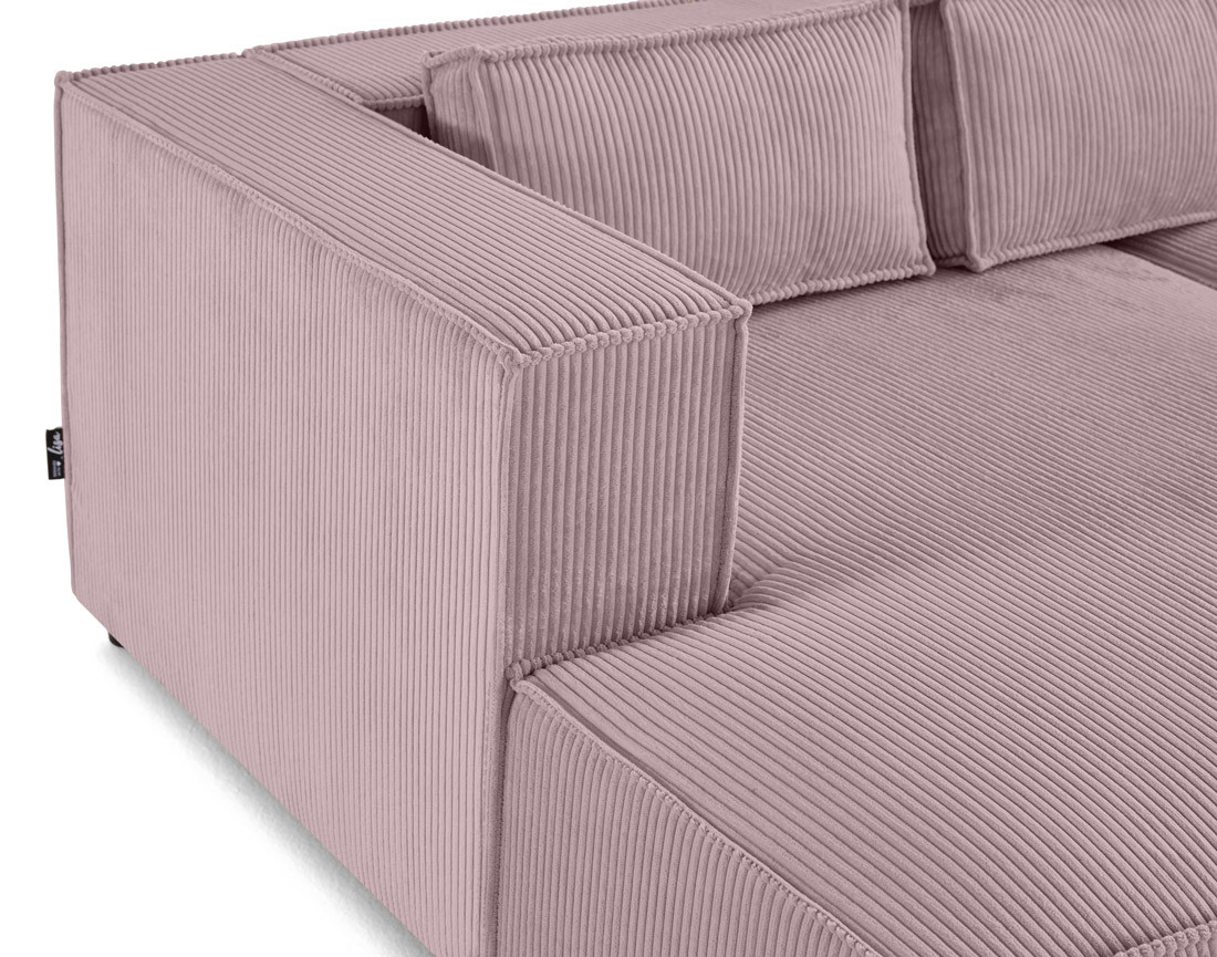 Canapé droit 3 places avec double méridienne - assise profonde - en velours côtelé Stella Canapé droit 3 places avec double méridienne - assise profonde - en velours côtelé Stella