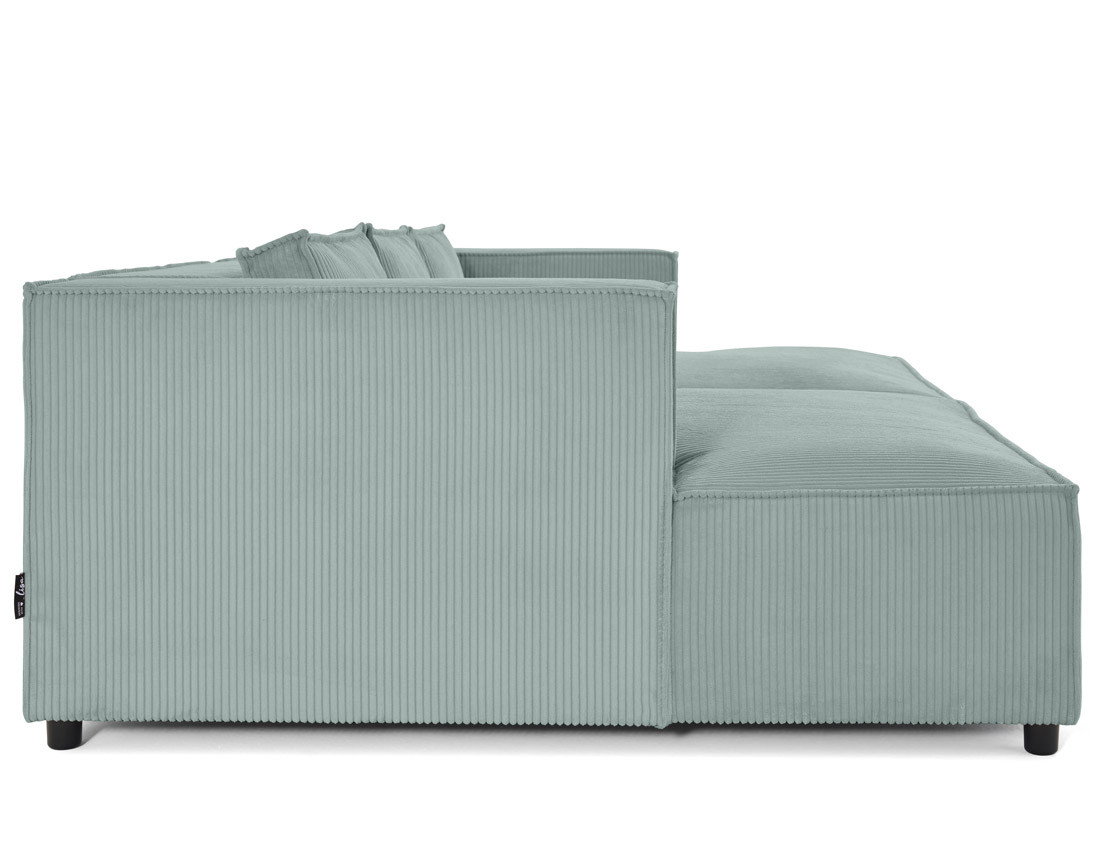 Canapé droit 3 places avec double méridienne - assise profonde - en velours côtelé Stella