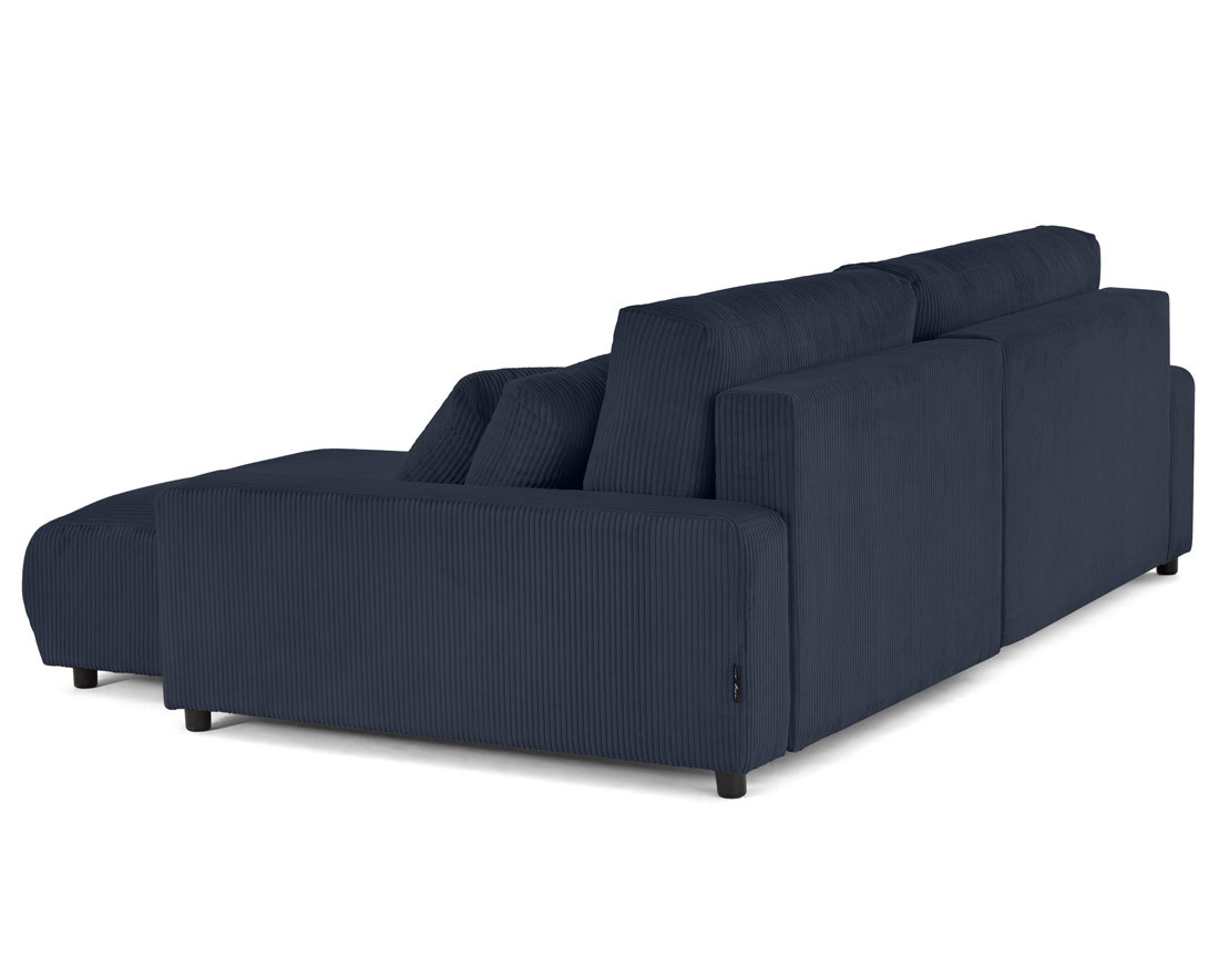 Canapé d'angle réversible 4 places convertible avec deux coffres en velours côtelé Pivoine