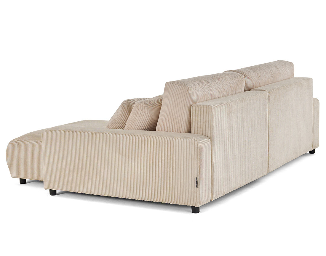 Canapé d'angle réversible 4 places convertible avec deux coffres en velours côtelé Pivoine Canapé d'angle réversible 4 places convertible avec deux coffres en velours côtelé Pivoine