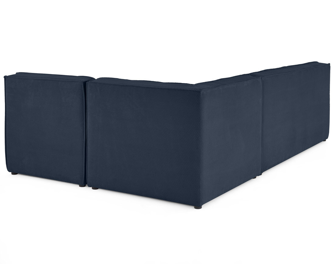 Canapé modulable d'angle réversible 4 places en velours texturé Ellie