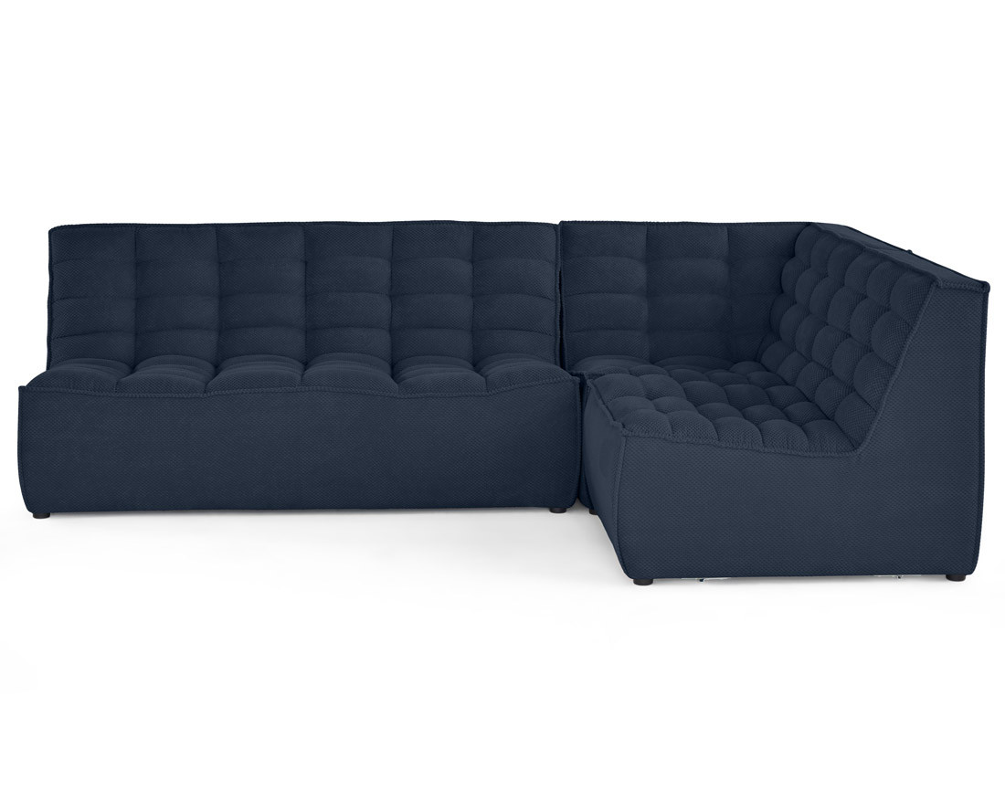 Canapé modulable d'angle réversible 4 places en velours texturé Ellie