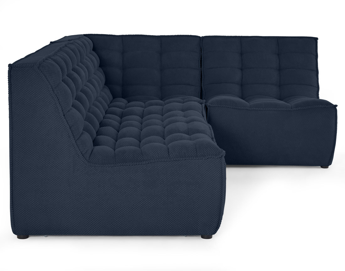 Canapé modulable d'angle réversible 4 places en velours texturé Ellie