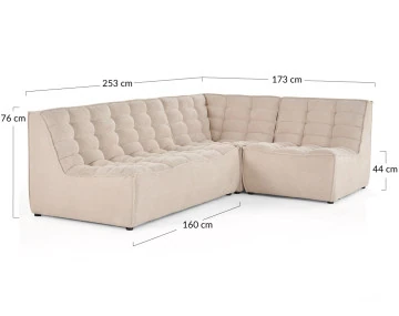 Canapé modulable d'angle réversible 4 places Ellie - Best Mobilier