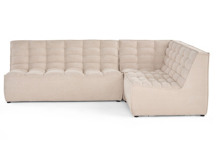 Canapé modulable d'angle réversible 4 places en velours texturé Ellie