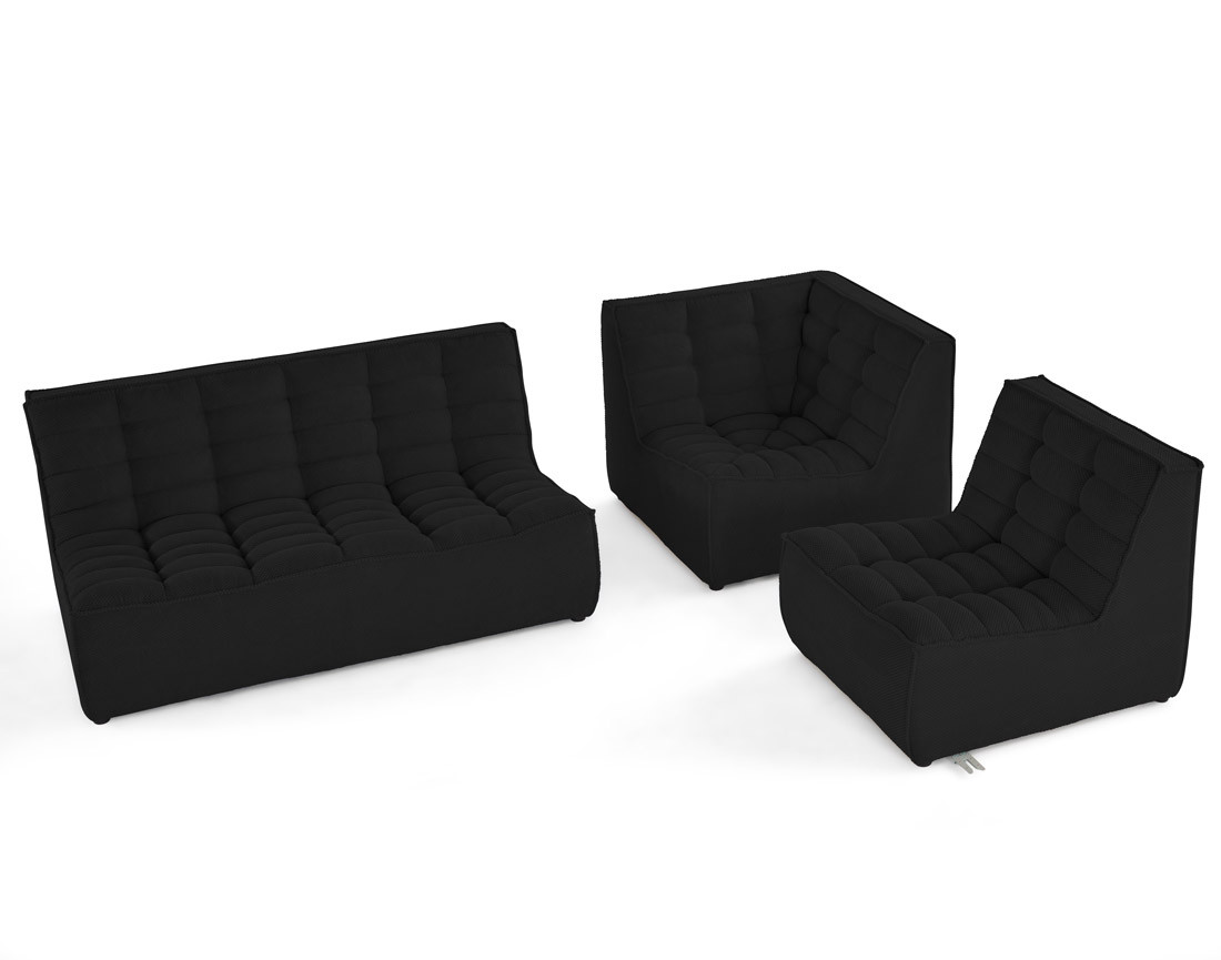 Canapé modulable d'angle réversible 4 places en velours texturé Ellie Canapé modulable d'angle réversible 4 places en velours texturé Ellie